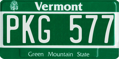 VT license plate PKG577