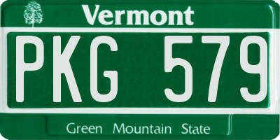 VT license plate PKG579