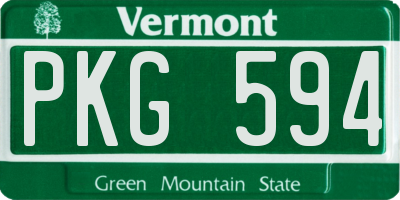 VT license plate PKG594