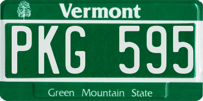 VT license plate PKG595