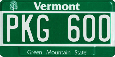 VT license plate PKG600