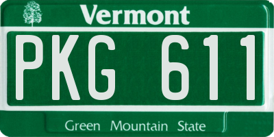 VT license plate PKG611