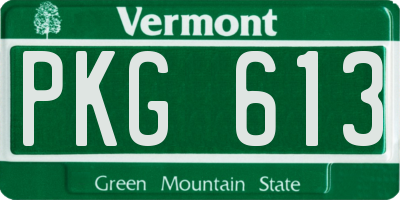 VT license plate PKG613