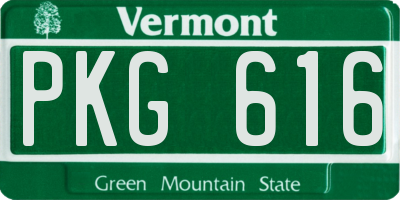 VT license plate PKG616