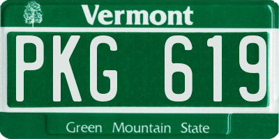 VT license plate PKG619