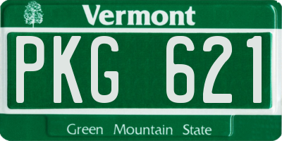 VT license plate PKG621