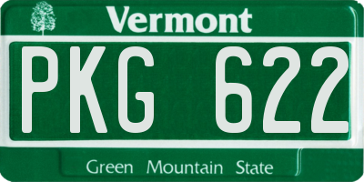 VT license plate PKG622