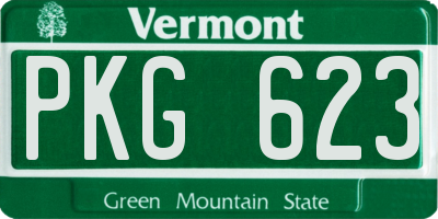 VT license plate PKG623