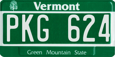 VT license plate PKG624