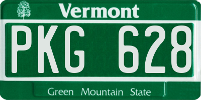 VT license plate PKG628