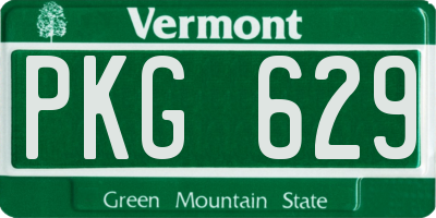 VT license plate PKG629