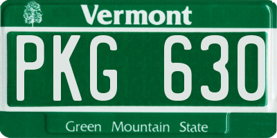 VT license plate PKG630