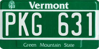 VT license plate PKG631