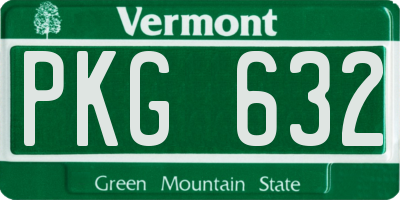 VT license plate PKG632
