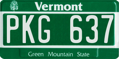 VT license plate PKG637