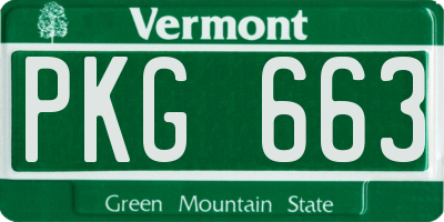 VT license plate PKG663