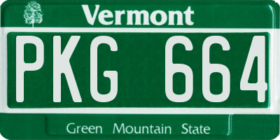 VT license plate PKG664