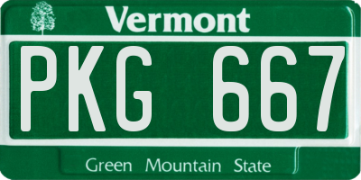 VT license plate PKG667