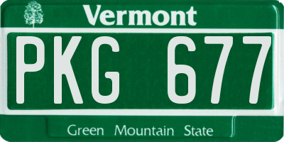 VT license plate PKG677