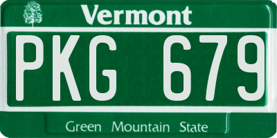 VT license plate PKG679
