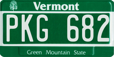 VT license plate PKG682