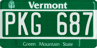 VT license plate PKG687