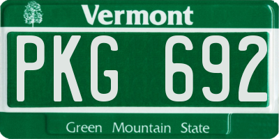 VT license plate PKG692