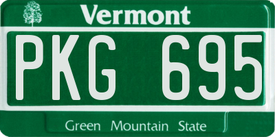 VT license plate PKG695