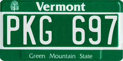 VT license plate PKG697