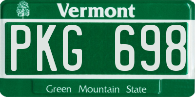 VT license plate PKG698