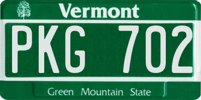 VT license plate PKG702
