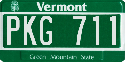 VT license plate PKG711