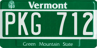 VT license plate PKG712