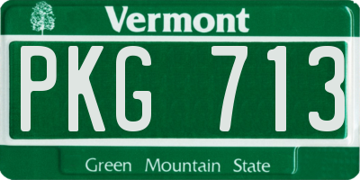 VT license plate PKG713
