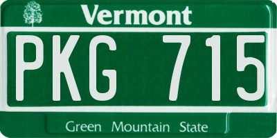 VT license plate PKG715