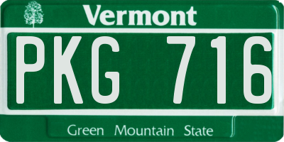 VT license plate PKG716