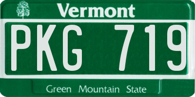 VT license plate PKG719