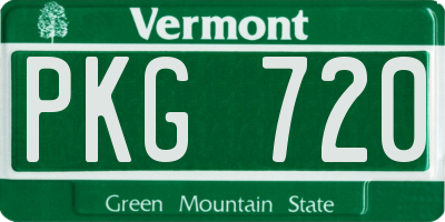 VT license plate PKG720