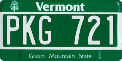 VT license plate PKG721