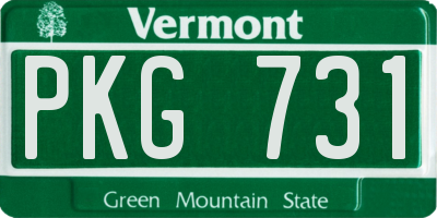 VT license plate PKG731