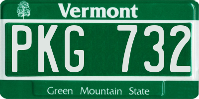 VT license plate PKG732