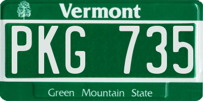 VT license plate PKG735