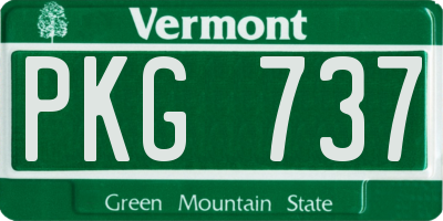 VT license plate PKG737
