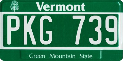 VT license plate PKG739