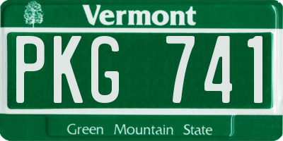 VT license plate PKG741