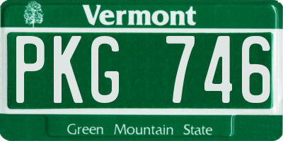 VT license plate PKG746