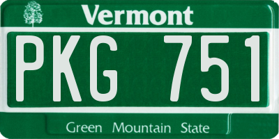 VT license plate PKG751