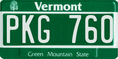 VT license plate PKG760
