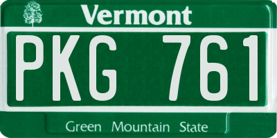VT license plate PKG761