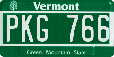 VT license plate PKG766